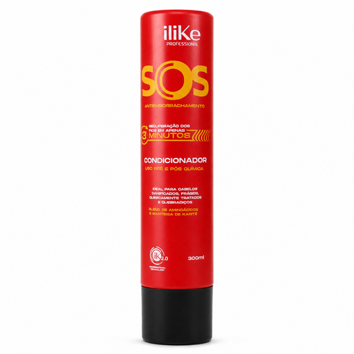 iLike Professional SOS Antiemborrachamento Conditioner – 10.14 fl oz (300 ml) – official product image 1 – Buy now at MKPBR.COM – Worldwide Shipping